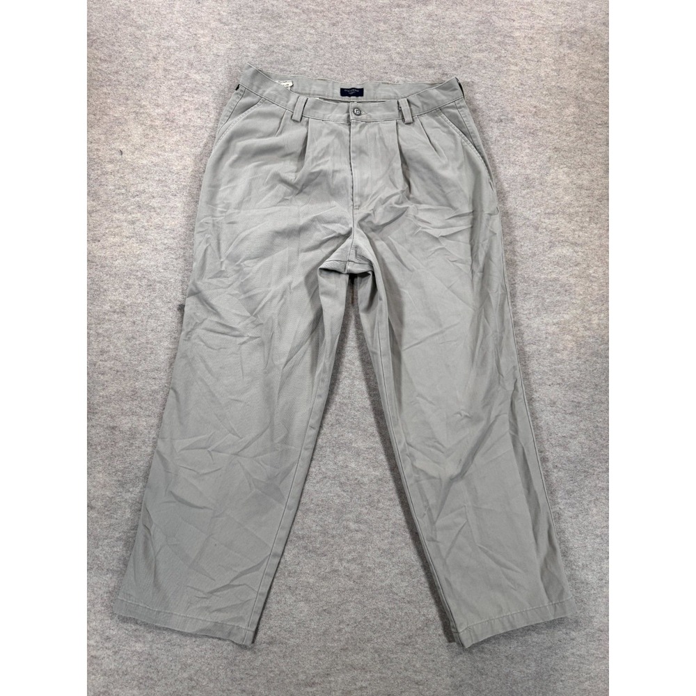 Dockers Mens Chino Pants 34x29 Gray Pleated Front High Rise 405616122